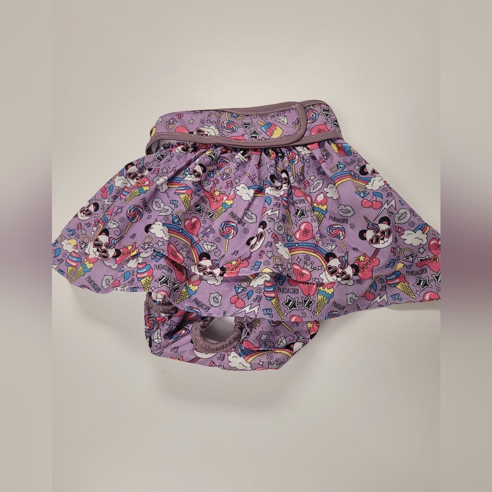 Pandas Rainbows Candy Pet Dog Diapers Reusable L SKIRT